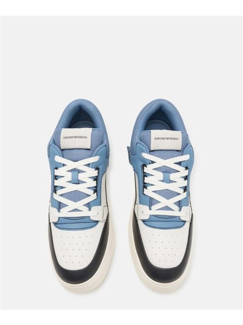 Leather and mesh sneakers with contrasting details Emporio Armani | X4X688 XR333.U569